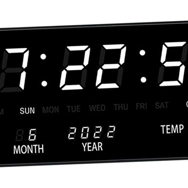 Reloj Led De Pared Digital Extra Grande 36 X15cm Temperatura