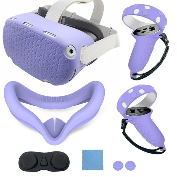 Funda de silicona para controlador Oculus Quest 2, funda protectora,  accesorios Meta VR, carcasa blanda multicolor (púrpura) JAMW Sencillez