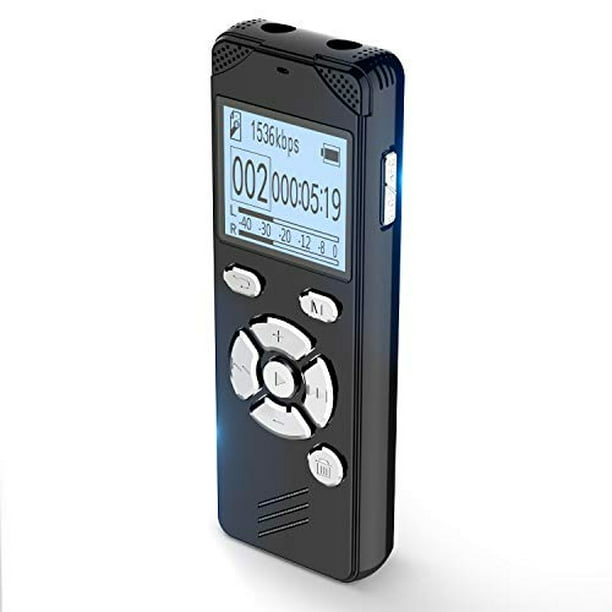  Grabadora de voz digital de 16 GB grabadora de voz con  reproducción para conferencias - Dispositivo de grabación de cinta pequeña  mejorada con dictáfono recargable por USB : Electrónica