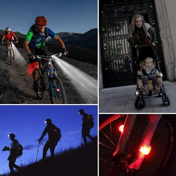 Juego de luces delanteras y traseras para bicicleta, luces LED de silicona  para bicicletas, faros delanteros y traseros de bicicleta, impermeable y de