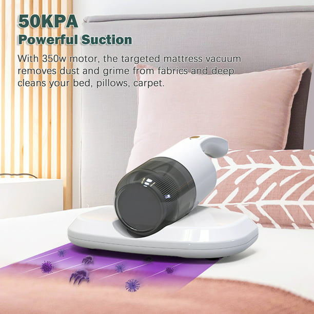 Aspiradora de 350W para colchón, con función de eliminación de ácaros,  inalámbrica, con lámpara UV para una limpieza efectiva y desinfección de  Abanopi