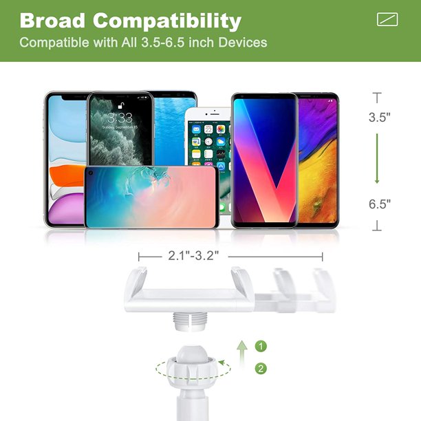  Soporte universal para teléfono celular, soporte de abrazadera  flexible de rotación de 360°, soporte de brazo largo para teléfonos de 3.5  a 6.5 pulgadas, soporte móvil para cama, oficina, cocina, escritorio 