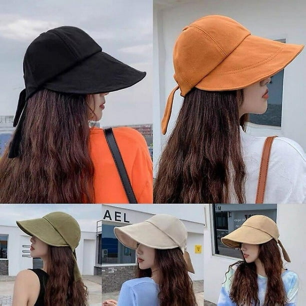 55-59cm Sombrero para el sol para mujer, protección UV de verano,  protección solar, gorras de ala grande, regalo de viaje al aire libre,  sombreros de pescador