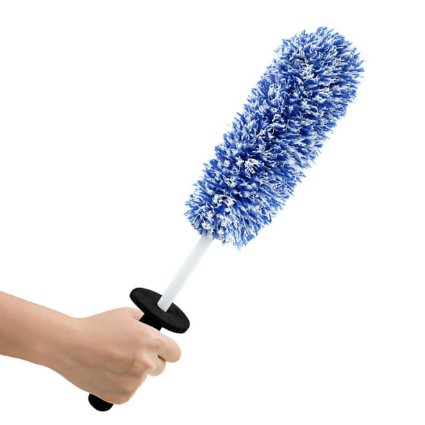 Cepillo para ruedas de coche, limpiador de llantas de microfibra, suave  para limpieza de coches (azul)