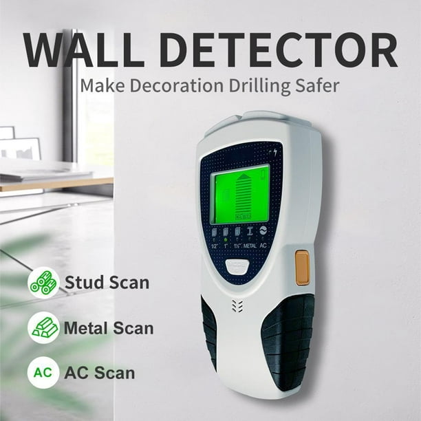 Detector de metales 5 en 1, escáner de pared, buscador de madera de CA,  cables, rastreador de profundidad
