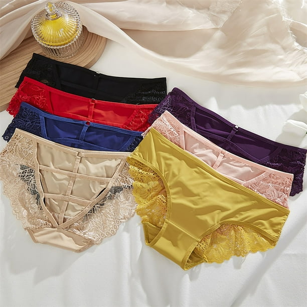 4 Pack Bragas de Encaje para Mujer Ropa Interior de Sexy Panties y Bikini  Breves