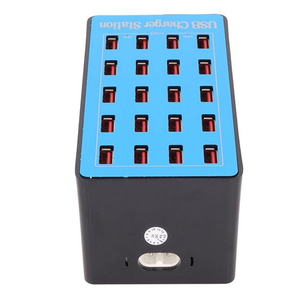 Estación de carga USB, 20 puertos 100 W/20 A, estación de carga USB  múltiple de 20 puertos, cargador USB para teléfonos inteligentes, tabletas  y otros