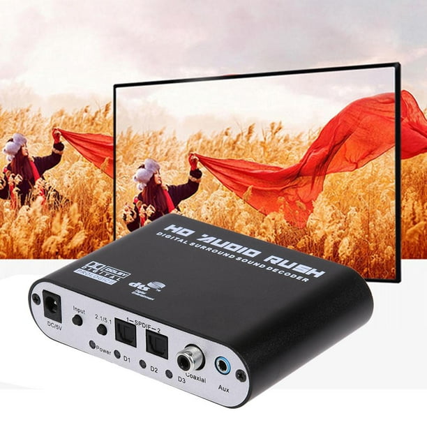 Easyday Alta calidad digital AC3 DTS SPDIF óptico/audio coaxial al  decodificador de sonido de audio envolvente analógico de 5,1 canales