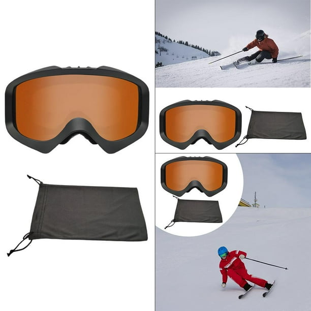 Gafas de Esquí de Snowboard de Doble Capa, ejercicio de Invierno,  Protección , Gafas rre Antivaho para Hombres Y Mujeres con Bolsa de  Almacenamien Negro Naranja Amarillo DYNWAVEMX Gafas de esquí de