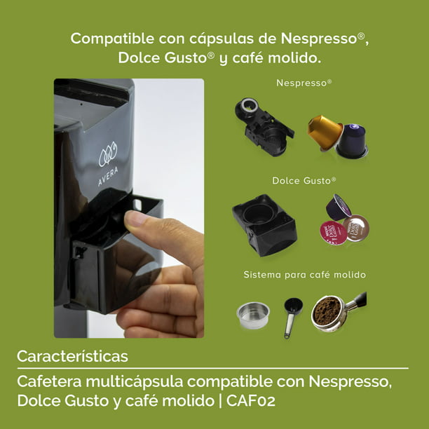 Cafetera Multicápsulas Compatible Varias Marcas AVERA CAF02 Altura  Regulable