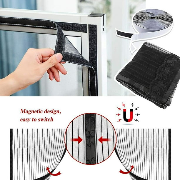 RV 1 mosquitera de ventana magnética, ventana repelente de