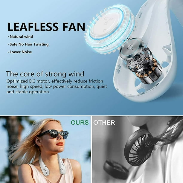 DGLK Ventilador de cuello portátil de diseño popular de auriculares, el  ventilador de cuello sin hojas perfecto para ventilador personal, con