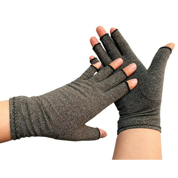  SATINIOR 5 pares de guantes de compresión para artritis, guantes  de compresión sin dedos, guantes para aliviar la artritis, para el trabajo  diario (grande), negro, gris, beige, rosa, morado : Salud