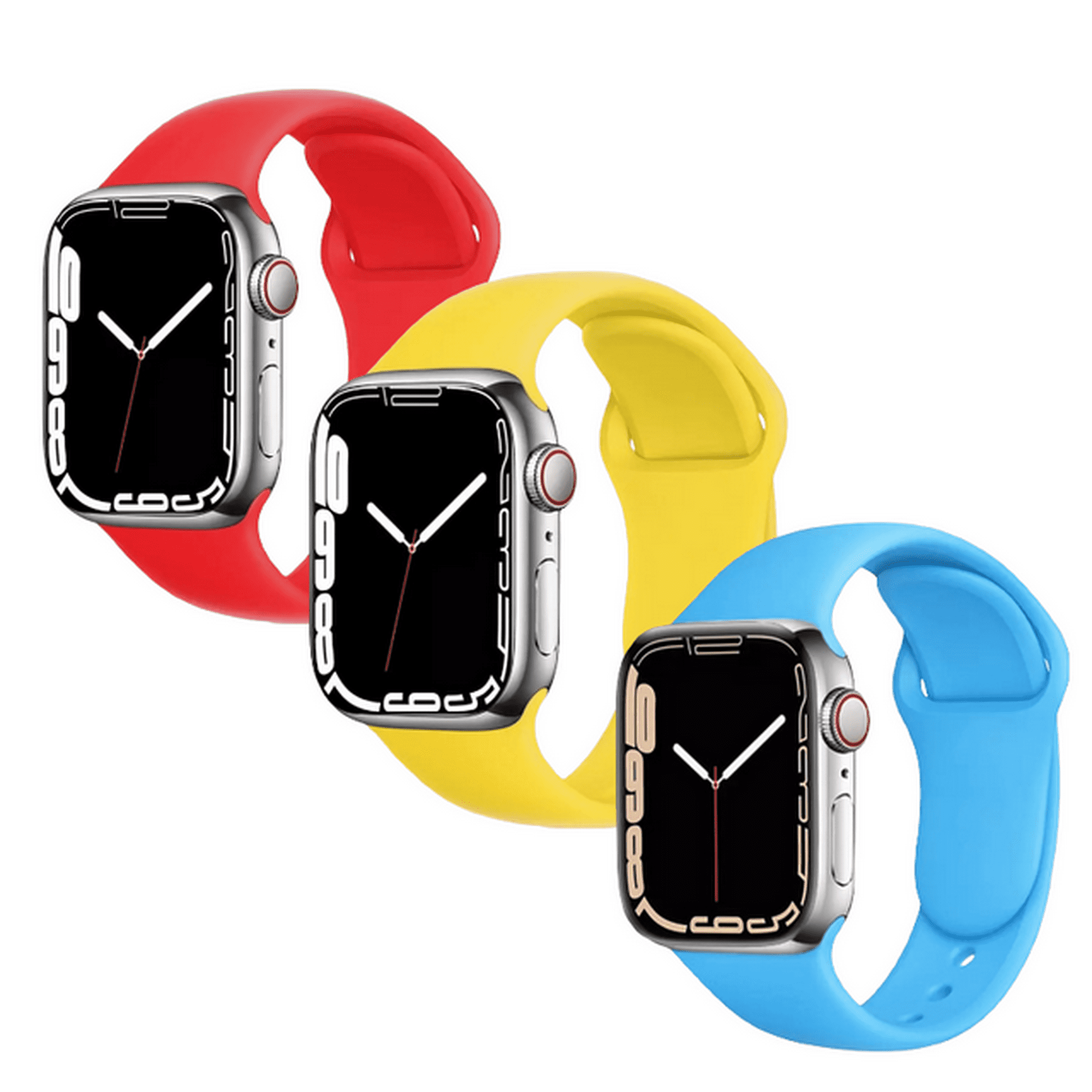 Kit de 3 correas para apple watch compatible con 41mm/40mm/38mm de silicón. longitud s/M mamá pulpo paquete silicón
