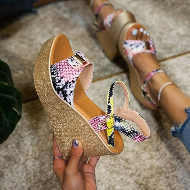 Sandalias de tacón de cuerda cáñamo de verano con correa de tobillo para mujer a moda Wmkox8yii sa681 | Walmart en línea