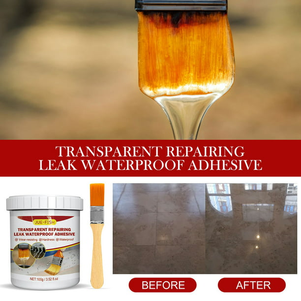 Pegamento antifugas de 100g pasta selladora de reparación adhesiva impermeable  transparente para suelo JShteea Libre de BPA