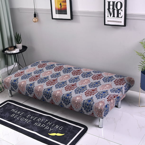 2 × Sofá cama sin brazos elástico Funda para sofá Funda plegable para futón  perfecl Funda de sofá