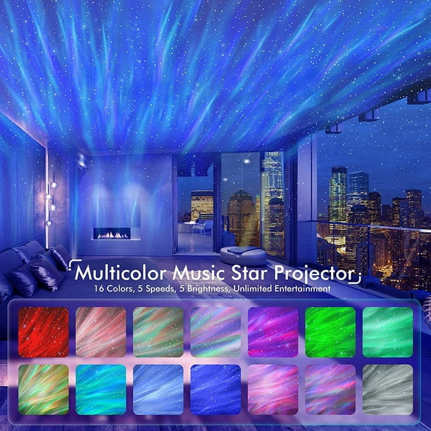 Proyector Aurora Galaxy Light Proyector con control inteligente de  aplicación, altavoz de música Bluetooth, máquina de sonido de ruido blanco,  modo de