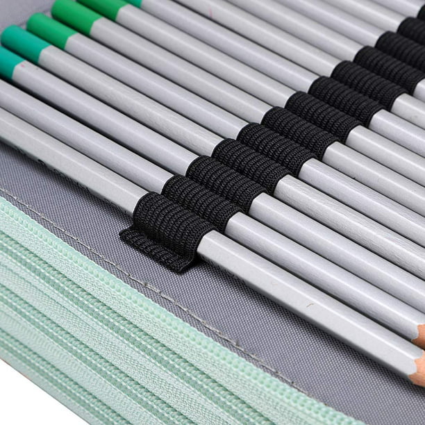  BTSKY - Organizador de lápices de colores con 200 ranuras,  estuche de piel sintética de lujo con correa removible para lápices de  colores, lápices de acuarela : Arte y Manualidades