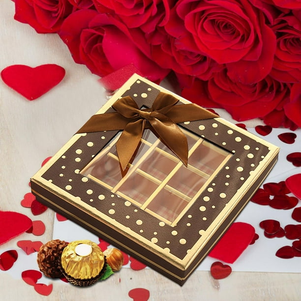 Caja de chocolates para regalo de San Valentín, caja de embalaje de regalo  , embalaje de caja de chocolates para San Valentín, suministros , 12  rejillas Sunnimix Cajas de dulces