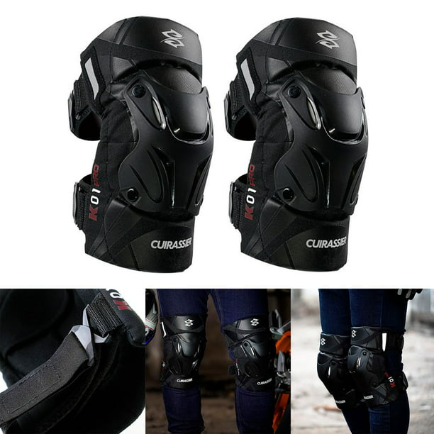 2 piezas K01-3 rodilleras para motocicleta, rodillera protectora resistente  a Negro reflectante Sharpla rodilleras de moto