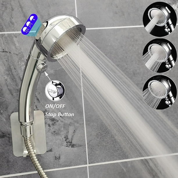 Cabezal de ducha con mano, 6 ajustes de pulverización, cabezal de ducha de  mano de alta presión, juego de regadera de lluvia de alto flujo de 4.3