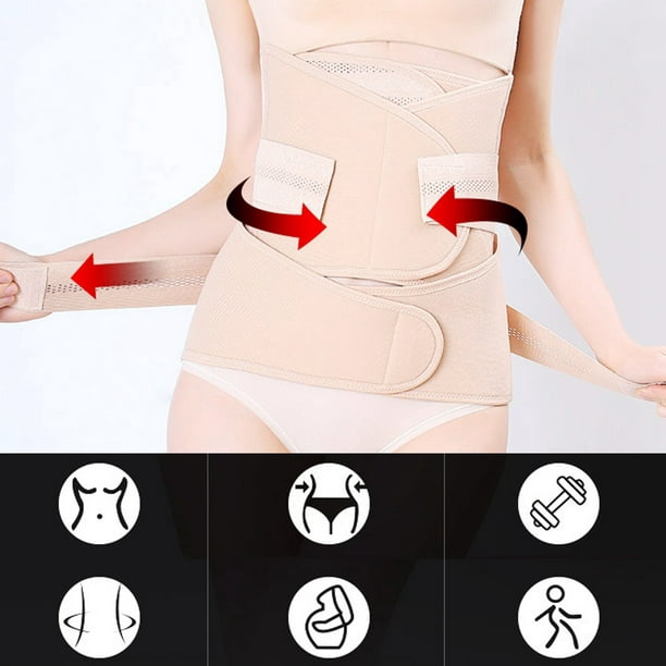 3 en 1 Post Cintura del vientre Cinturón de pelvis Faja abdominal Corsé  Beige L Sunnimix Entrenador de cintura para mujer