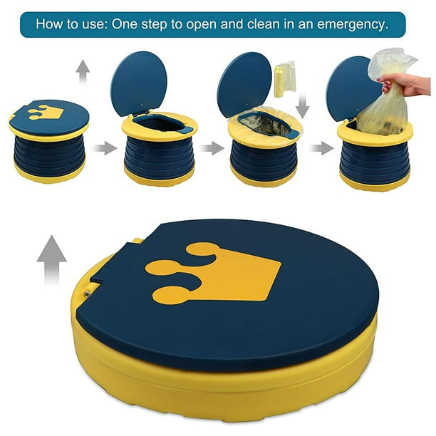 Asiento de inodoro para niños, orinal de viaje para niños, orinal de viaje  para niños, asientos de entrenamiento, nuevo orinal de viaje plegable  ajustable para niños pequeños Adepaton 221234-1