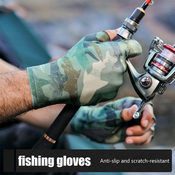 Guantes de pesca, protección UV, pesca sin dedos, guantes de