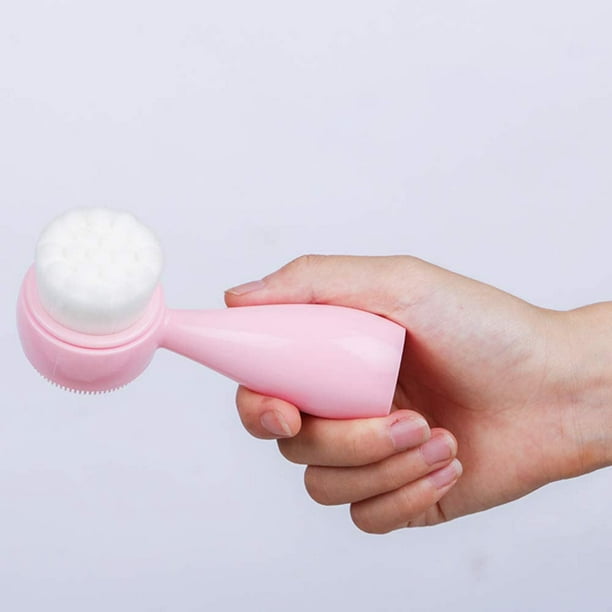 Cepillo facial – Limpieza facial manual, cepillo de limpieza facial de  doble cara para el cuidado de la piel, cepillo de limpieza facial de  silicona
