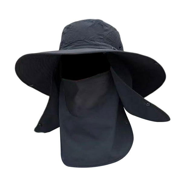 Gorra para el sol Sombrero de pesca Protección Transpirable Visera para  exteriores con cara extraíble Cubierta con solapa para el cuello , negro  shamjiam Sombrero de pesca