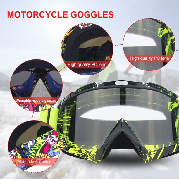 Gafas Motocross Máscara Color de la lente Lente transparente Cascos de  esquí Googles TPU PC para veh Ndcxsfigh Accesorios para autos y motos