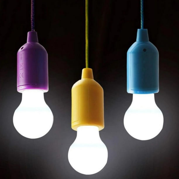 Luz Led Bombilla LED colgante con pilas, coloridas bombillas de