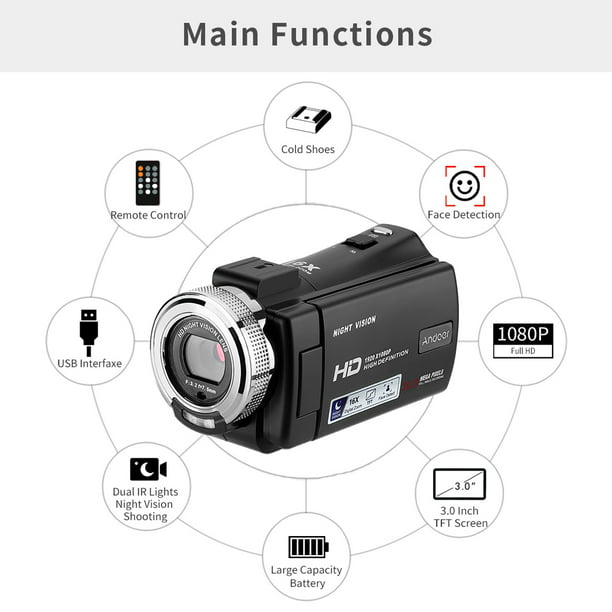 PZ-V12, Grabadora de vídeo, cámara para coche, 2 cámaras - delantera,  trasera, Full HD 1296p, pantalla táctil de 4