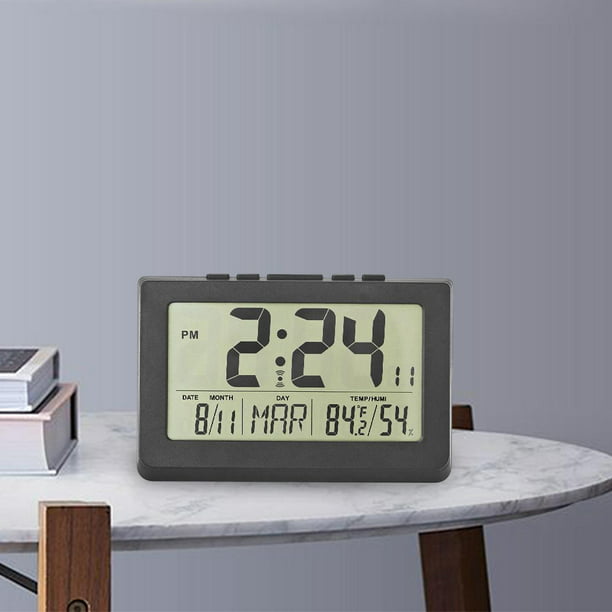 Reloj digital multifuncional, hora, semana, fecha, LCD, , Snooze, relojes  de mesa para decoración de dormitorio, restaurante, regalo, h Blanco Colco Reloj  digital