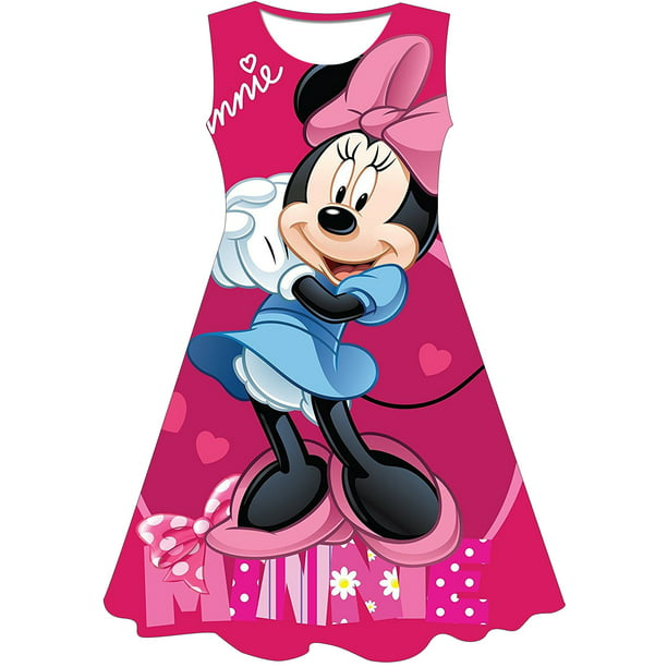 Mini vestido de ratón para niña de 2 a 10 años, disfraz de princesa Cosplay  para niñas, niños, cumpleaños, fiesta de Navidad, vestidos de Minnie, ropa  3T Gao Jinjia LED