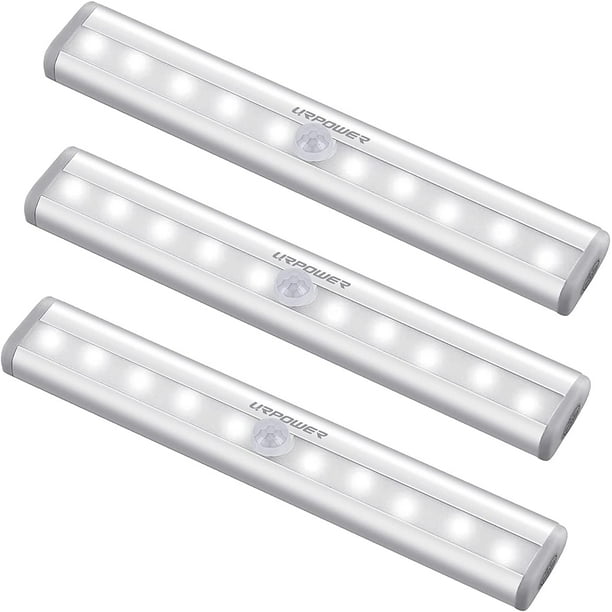 Luz LED para armario, 10 luces LED que funcionan con pilas, luz con sensor  de movimiento, luz noctur…Ver más Luz LED para armario, 10 luces LED que