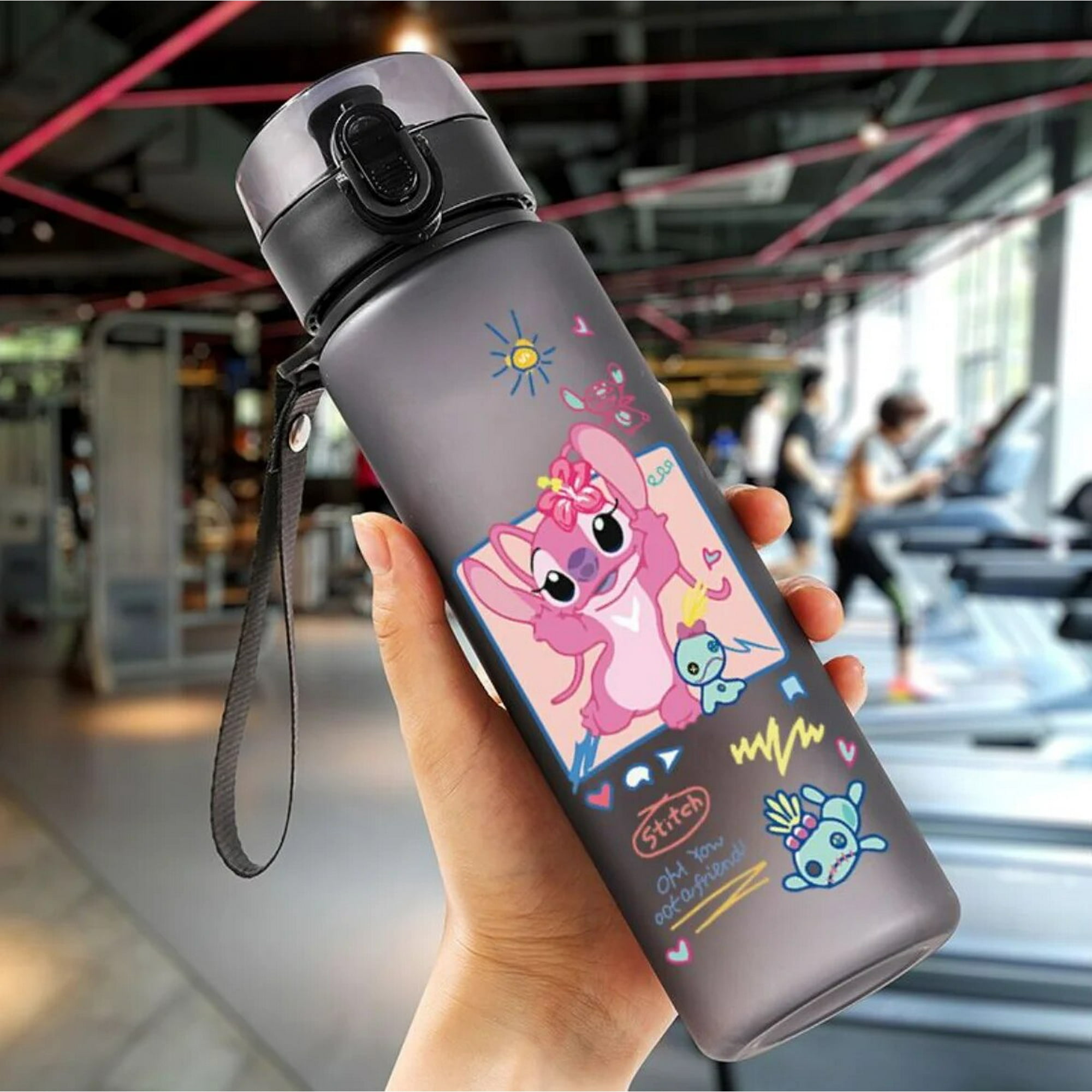 Disney-botella de agua Kawaii Stitch, vaso de plástico de alta