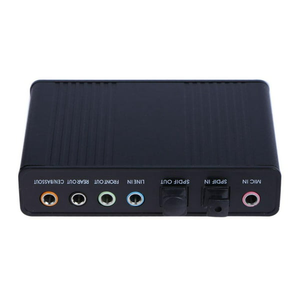 Tarjeta de sonido de audio óptico externo USB 6 canales 5.1 para PC portátil (negro) Ndcxsfigh Para estrenar | Walmart en