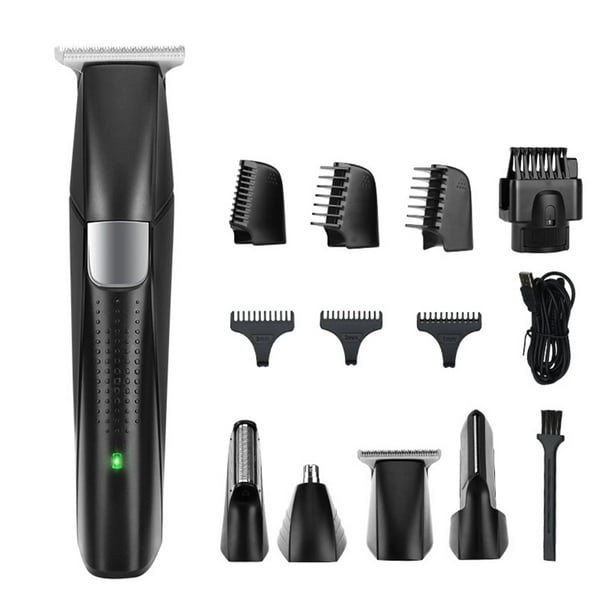 Afeitadora eléctrica para hombres, afeitadora eléctrica recargable 4 en 1  con recortadora de pelo de nariz, cabezal de cepillo de repuesto de  limpieza