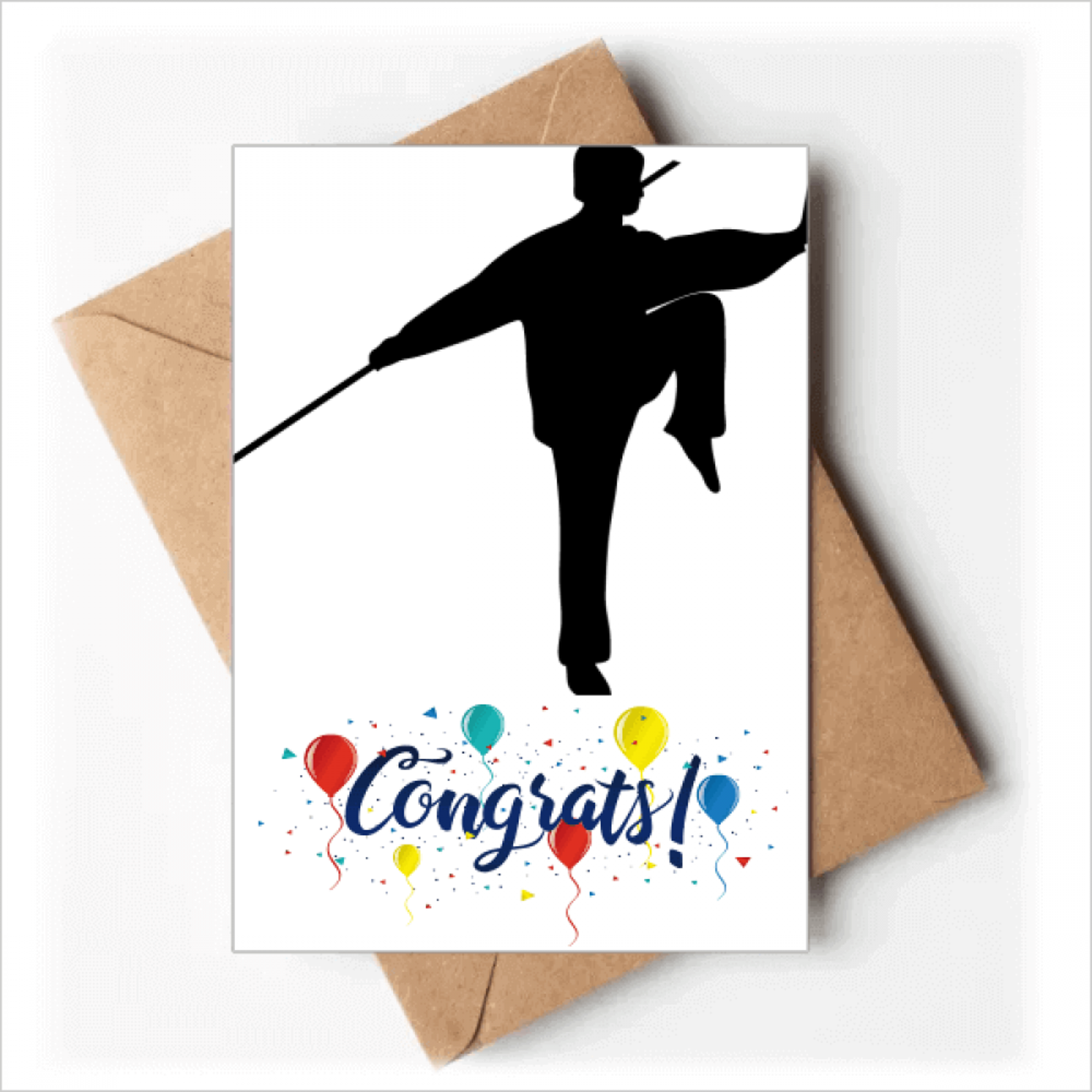 Tarjeta de felicitación de artes marciales, karate, taekwondo y judo. - México