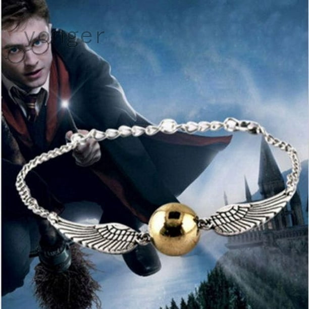 Pulsera De Snitch Dorado Harry Potter Con Alas Dobles
