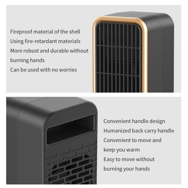 Calefactor de cerámica 500 W, portátil, USB, recargable, PTC, con