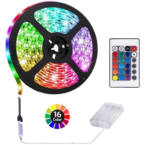 Tira De Luces Led Con Pilas Rgb