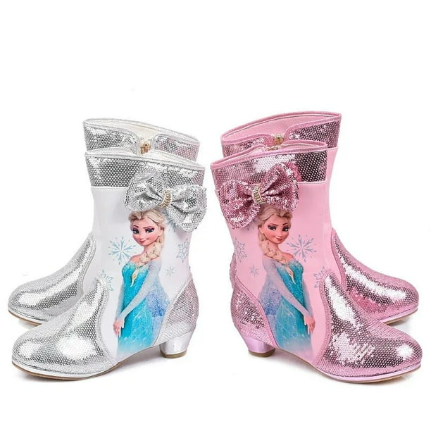 Moda princesa Elsa niñas zapatos niños moda dibujos animados niños