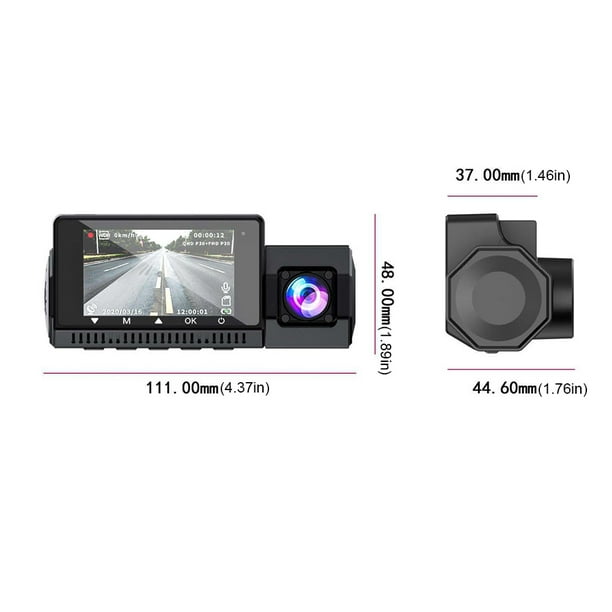 Cámara De Tablero 3 canales DVR para coche cámara frontal y trasera  grabadora de vídeo para coche HD 1080P 4K GPS incorporado