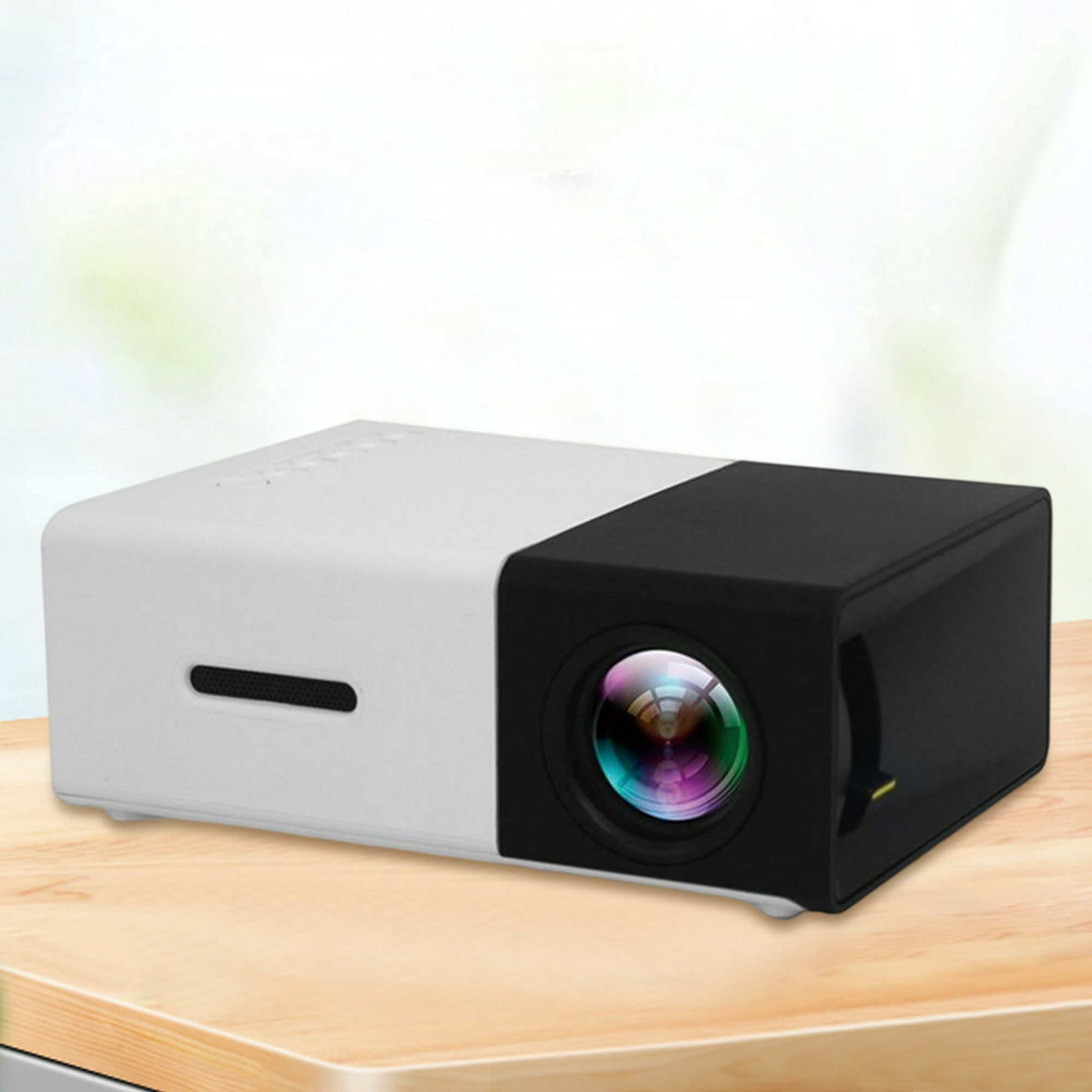 Mini proyector portátil, pequeño proyector de película de 1920 x 1080P,  compatible con tarjeta TF, disco U, AV, pantalla de 24 a 60, proyector de