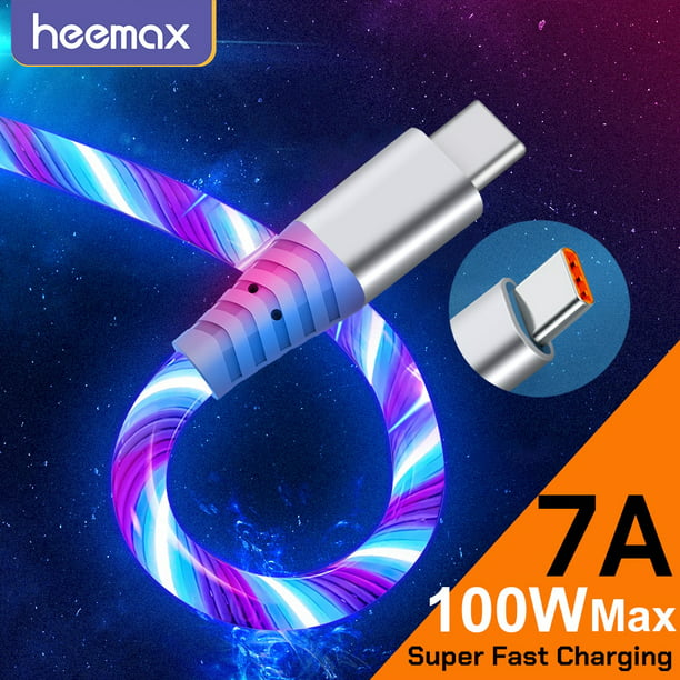 7A 100W flujo luminoso USB tipo C Cable para Huawei P50 Honor 3A carga  rápida USB C cargador Cable d Dengxun unisex