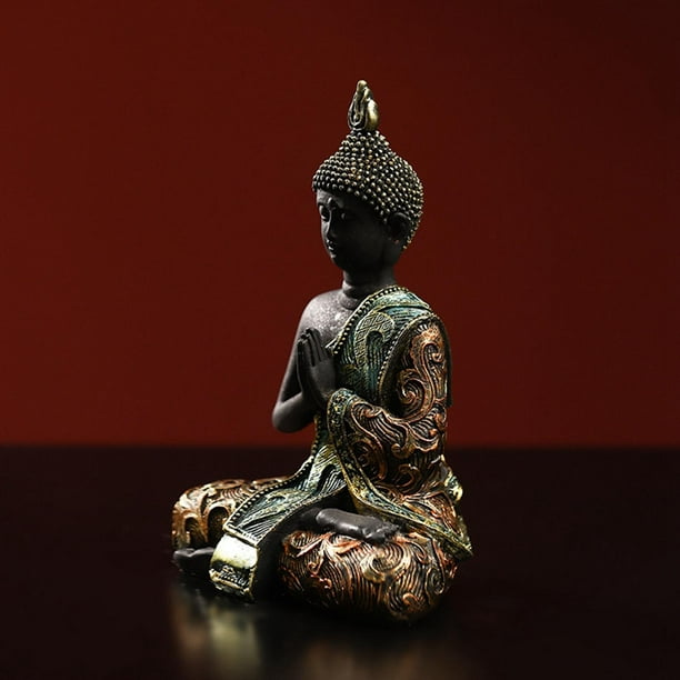  Estatua de Buda sentada, decoración de Buda antigua, Buda de  meditación, decoración para el hogar y al aire libre para patio,  dormitorio, estante de mesa, portavelas : Patio, Césped y Jardín