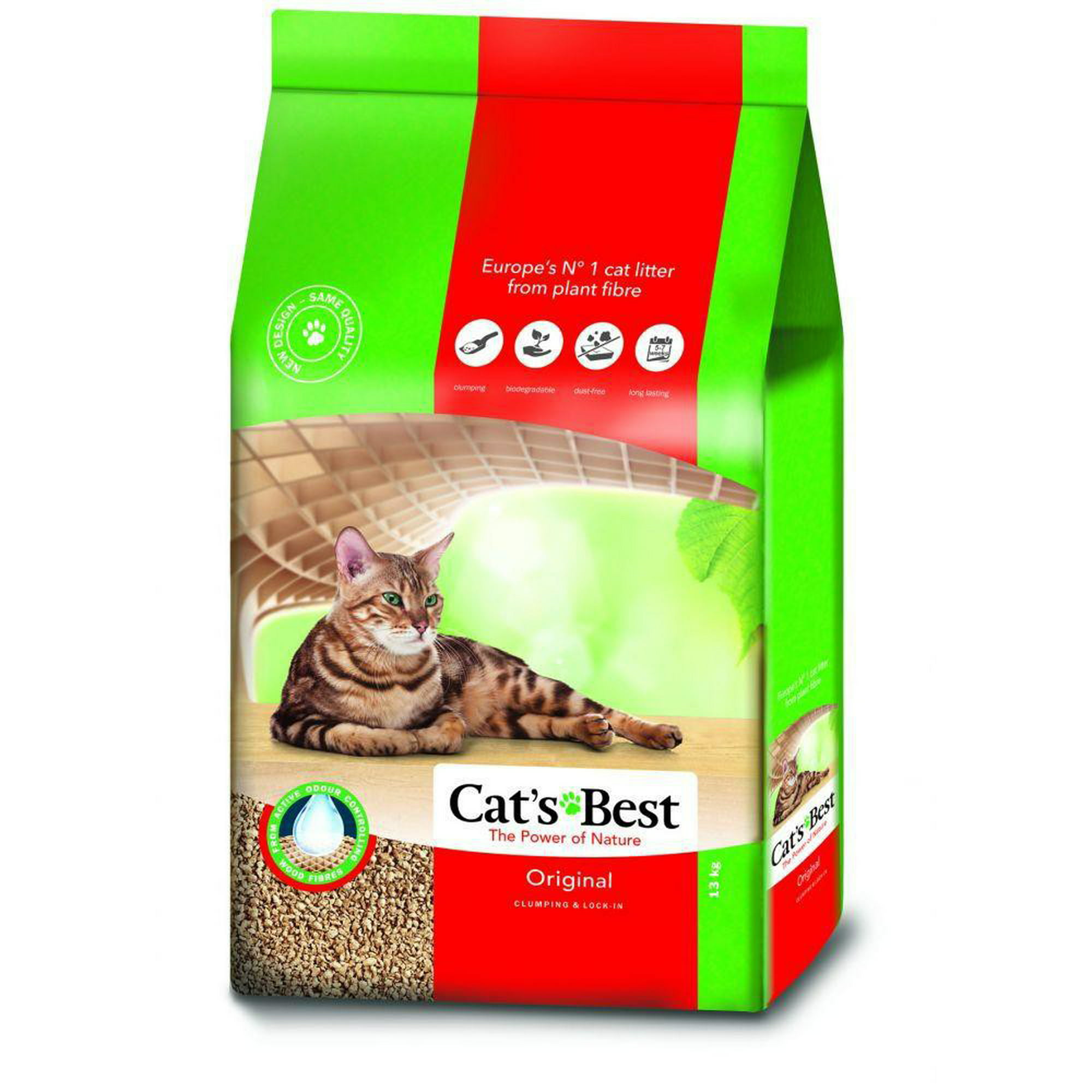 Cat's Best Arena Gatos Aglomerante EcoPlus 5L (17,2 kg). Tierra para Gatos  de Hasta 7 Semanas de Uso. Arena Biodegradable de Fibra Vegetal Ecológica :  : Productos para mascotas